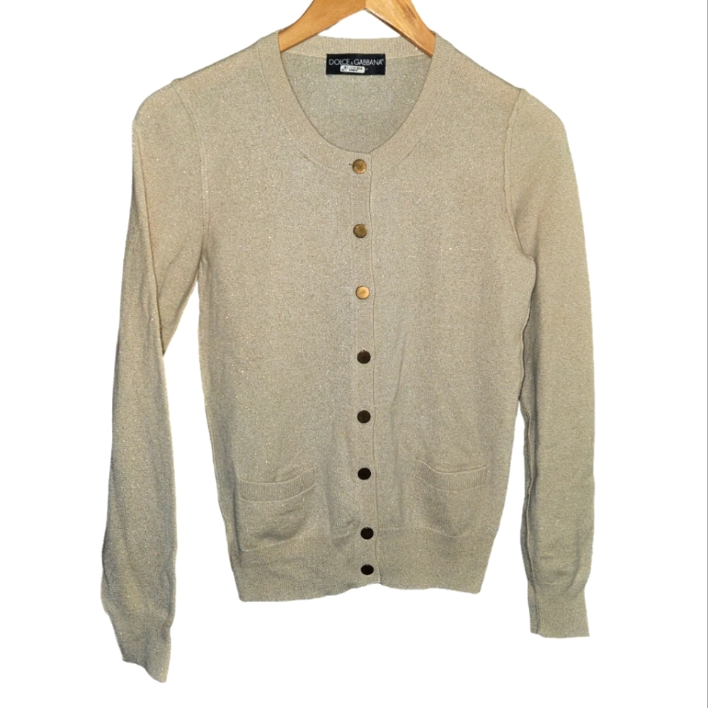 Dolce & Gabbana | Glitz Cardigan | Wool and Silk | Size 40 | Made In Italy - Picture 2 of 11